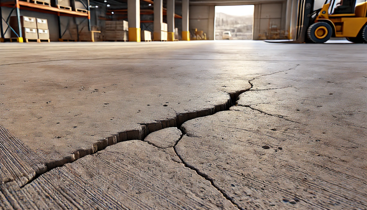 Concrete warehouse floor prepared for an epoxy flooring solution