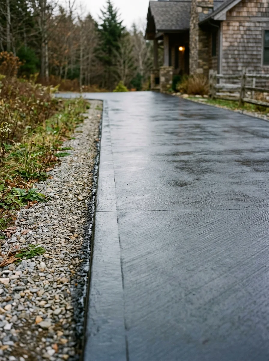Sealed concrete driveway in Newland protecting against winter salt damage and moisture infiltration
