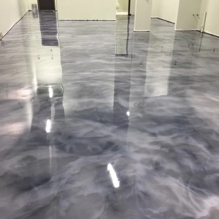 Black Metallic Garage epoxy flooring photo 3
